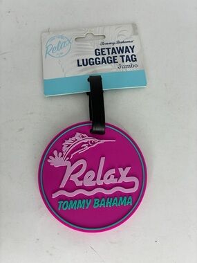 New Tommy Bahama Round 'Relax' Luggage Tag in Magenta & Teal